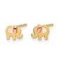 Two-tone Madi K Mother of Pearl Elephant Childrens Post Earrings - WBC