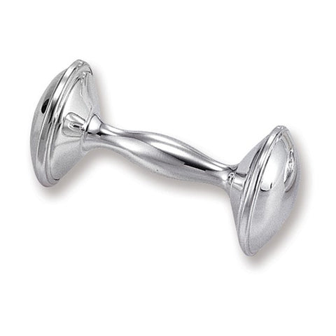 Silver-plated Dumbbell Baby Rattle
