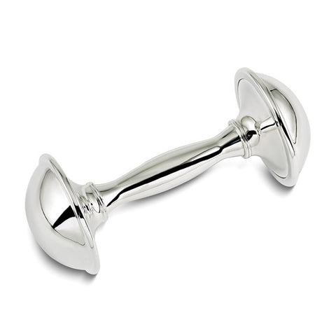 Silver-plated 4.25in Baby Rattle in Wooden Keepsake Box