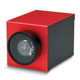 Rotations Red Aluminum and Wooden Velveteen Lined 1-Watch Winder (AC or Batteries)