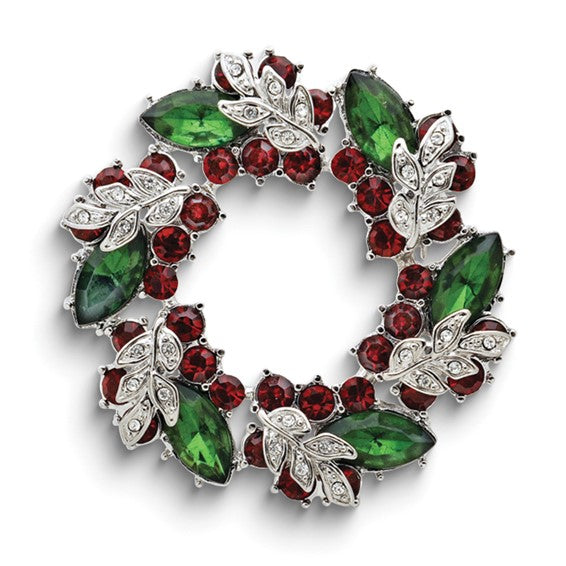Crystal Christmas Wreath Story Pin