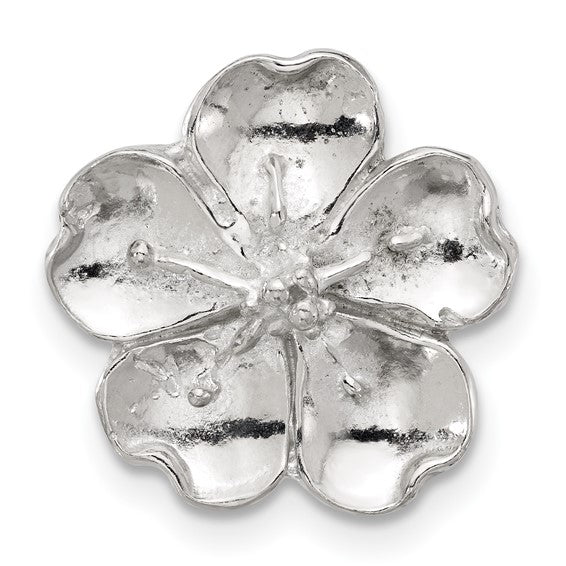 Pewter Cherry Blossom Magnetic Scarf Pin Brooch