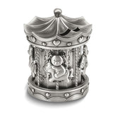 Pewter-tone Finish Metal Carousel Bank