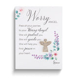 Gold-tone Worry Angel Pin with Sentiment Card