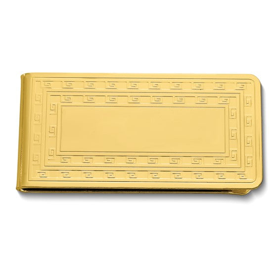 Gold-tone Money Clip with Engraving Area