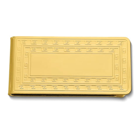 Gold-tone Money Clip with Engraving Area