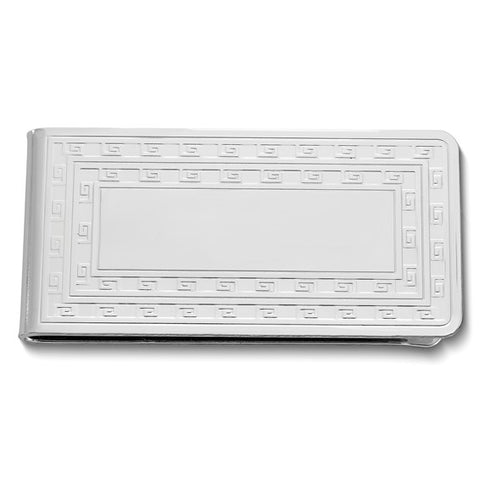 Silver-tone Money Clip with Engraving Area