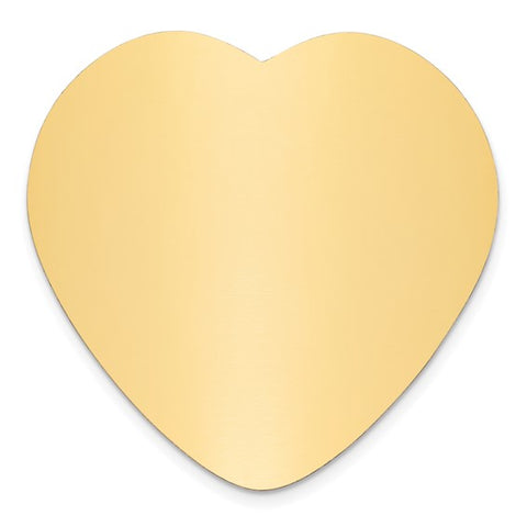 1 7/8 x 1 7/8 Heart Polished Brass Plates-Set of 6