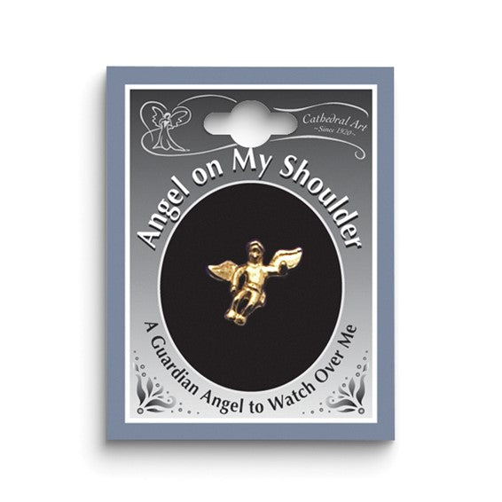 Gold-tone Angel on My Shoulder Lapel Pin