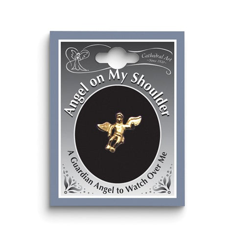 Gold-tone Angel on My Shoulder Lapel Pin