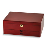 High Gloss Cherry Finish 1-drawer Locking 10-Watch and Accessory Case