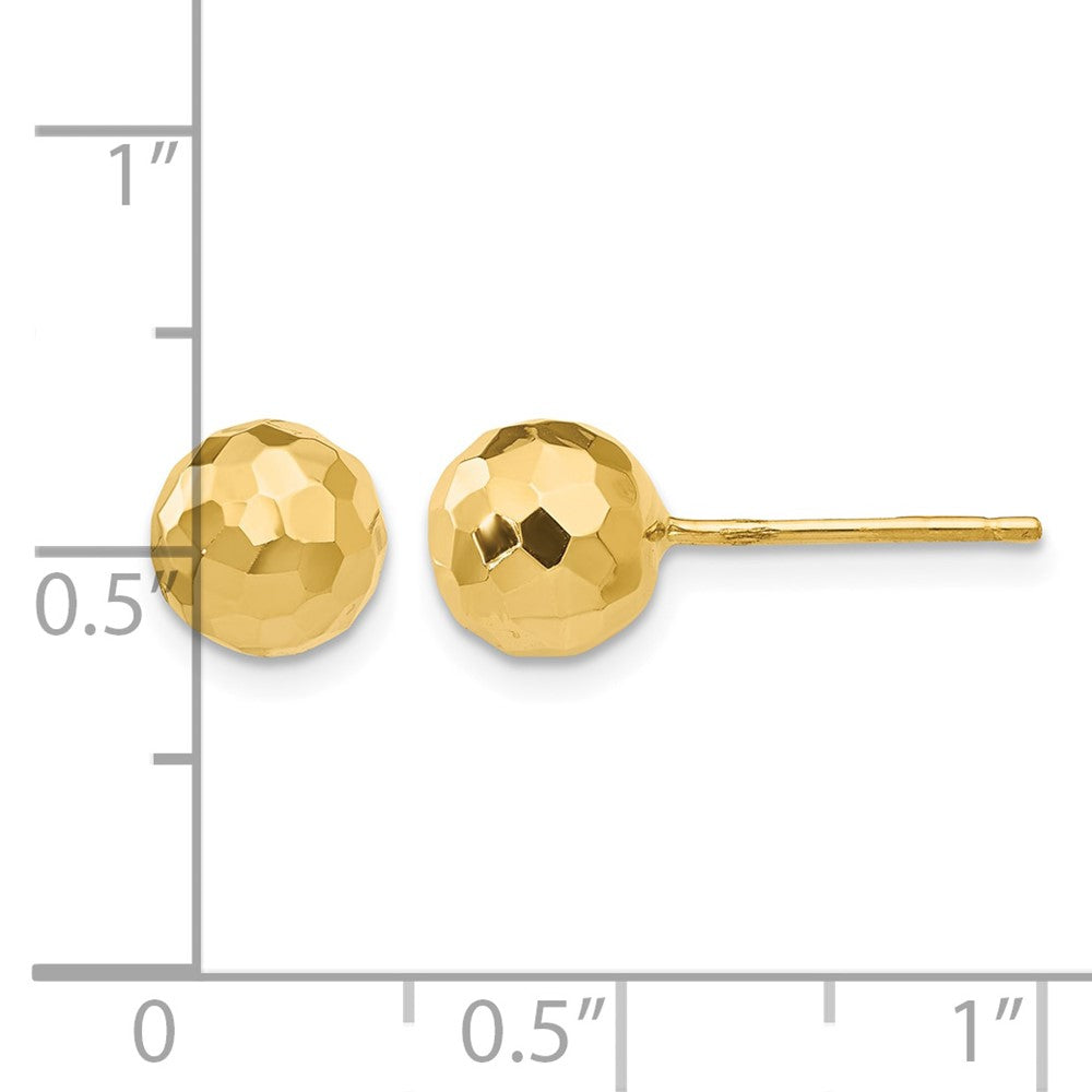 Faceted Diamond-cut Puffed Ball Post Earrings - WBC