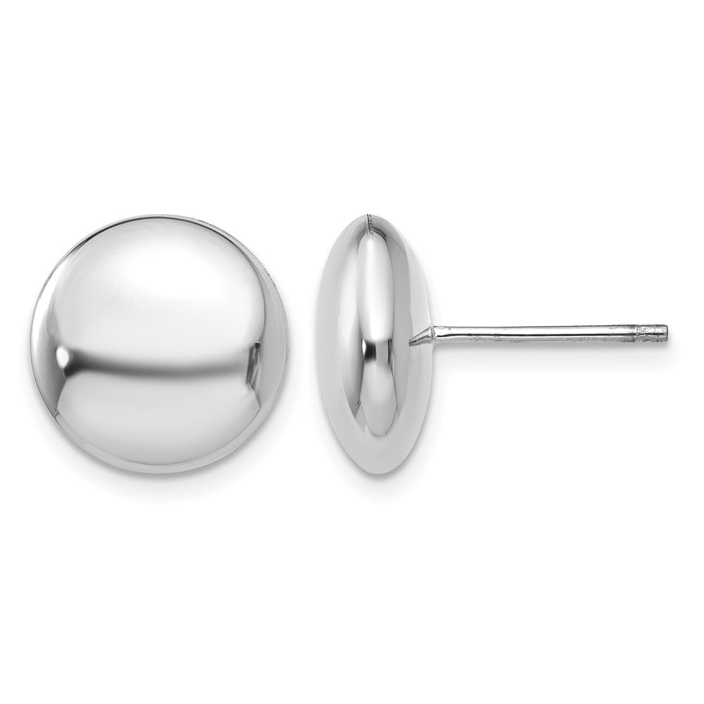 Polished Puffed Round Button Post Earrings - WBC