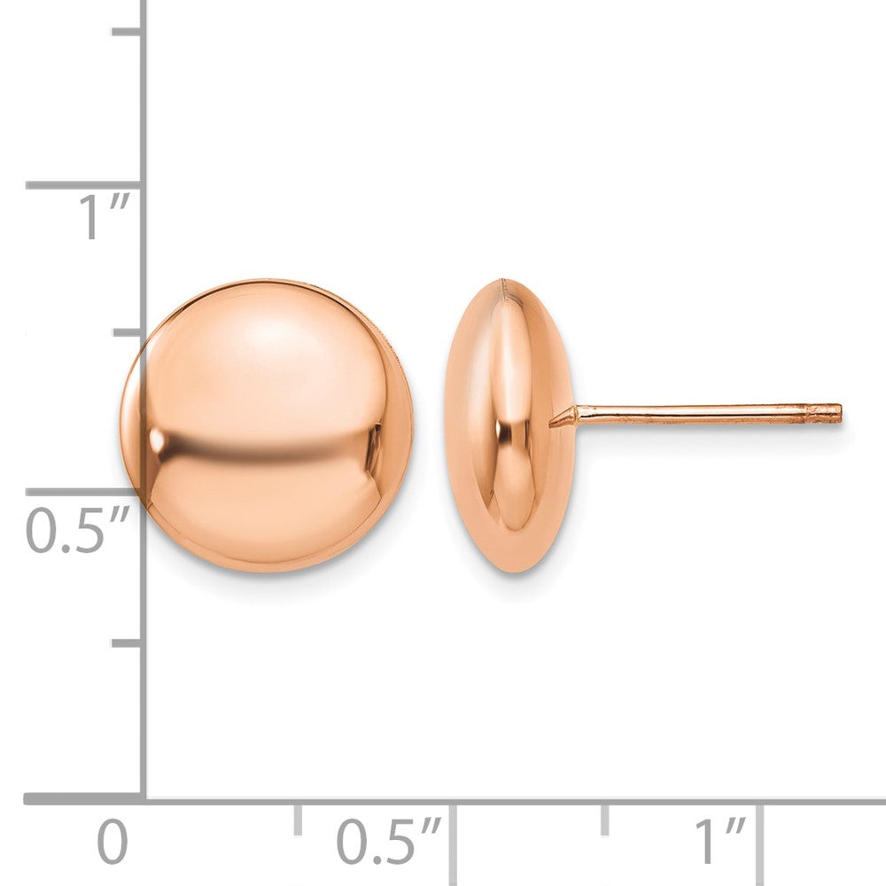 Polished Puffed Round Button Post Earrings - WBC