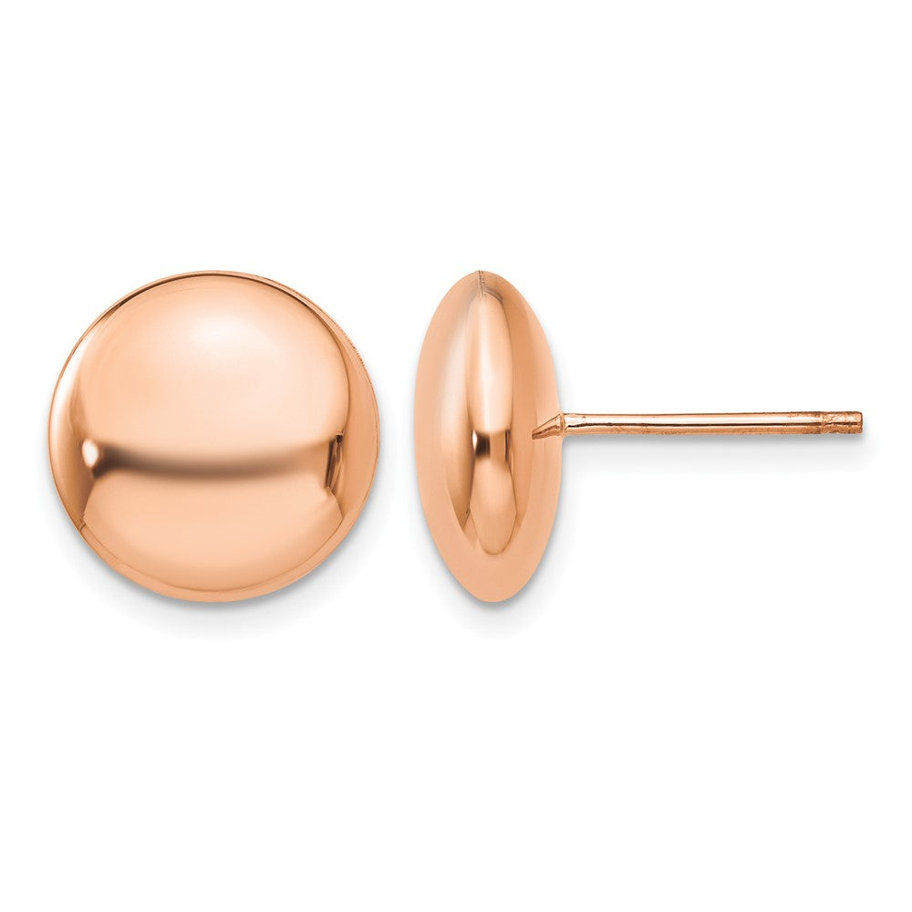 Polished Puffed Round Button Post Earrings - WBC