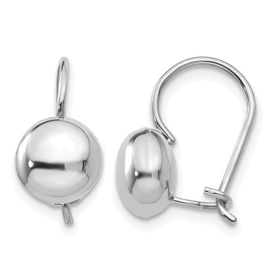 Polished Button Kidney Wire Earrings - WBC
