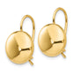 Polished Button Kidney Wire Earrings - WBC