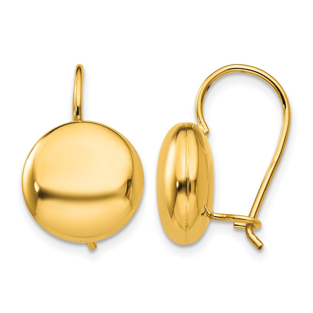 Polished Button Kidney Wire Earrings - WBC