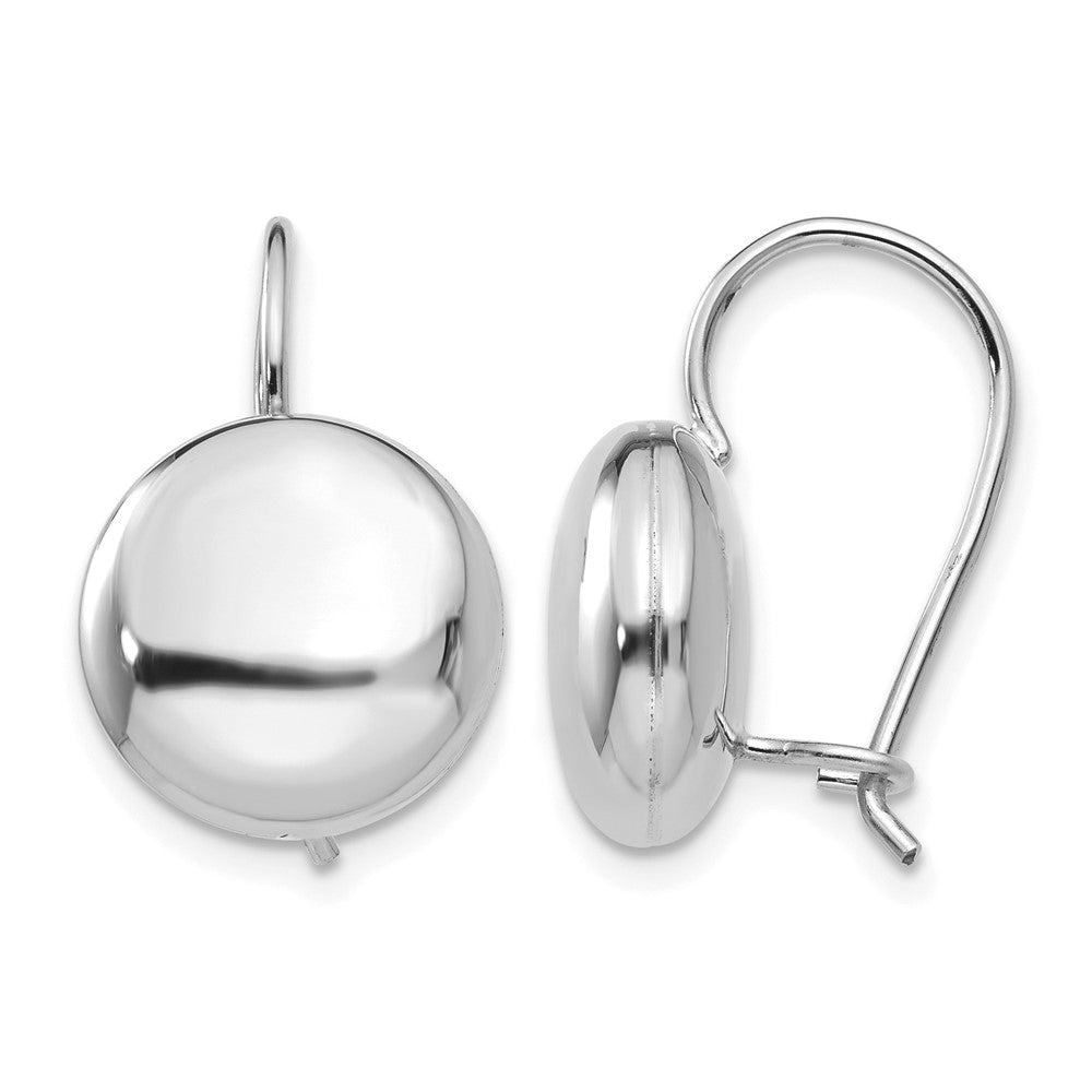 Polished Button Kidney Wire Earrings - WBC