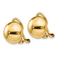 Polished Half Ball Omega Back Non-pierced Earrings - WBC