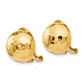 Hammered Half Ball Omega Back Non-pierced Earrings - WBC