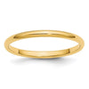 Men's 14K Solid White Gold Half-Round Wedding Band, 2.5mm