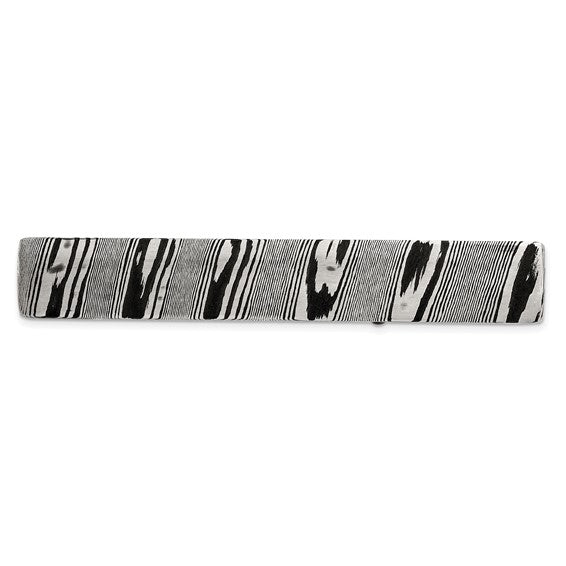 IBGoodman Stainless Steel Black IP-plated with Damascus Steel Tie Bar