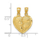 Dolcezza 14K Gold Polished Diamond-cut I Love You 2-Piece Break Apart Heart Pendant