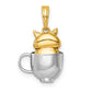 with Rhodium Polished 3-D Cat In Mug Charm - WBC