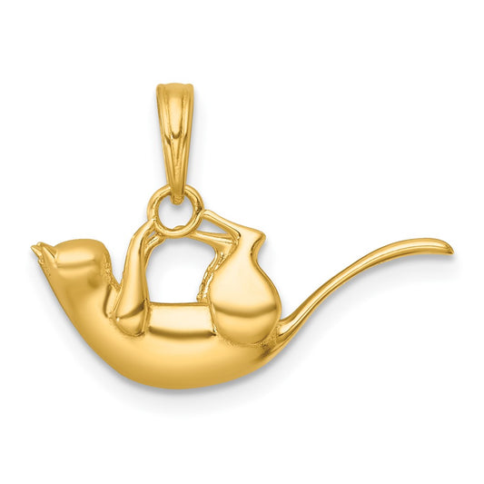 Polished 3-D Cat Hanging Charm - WBC