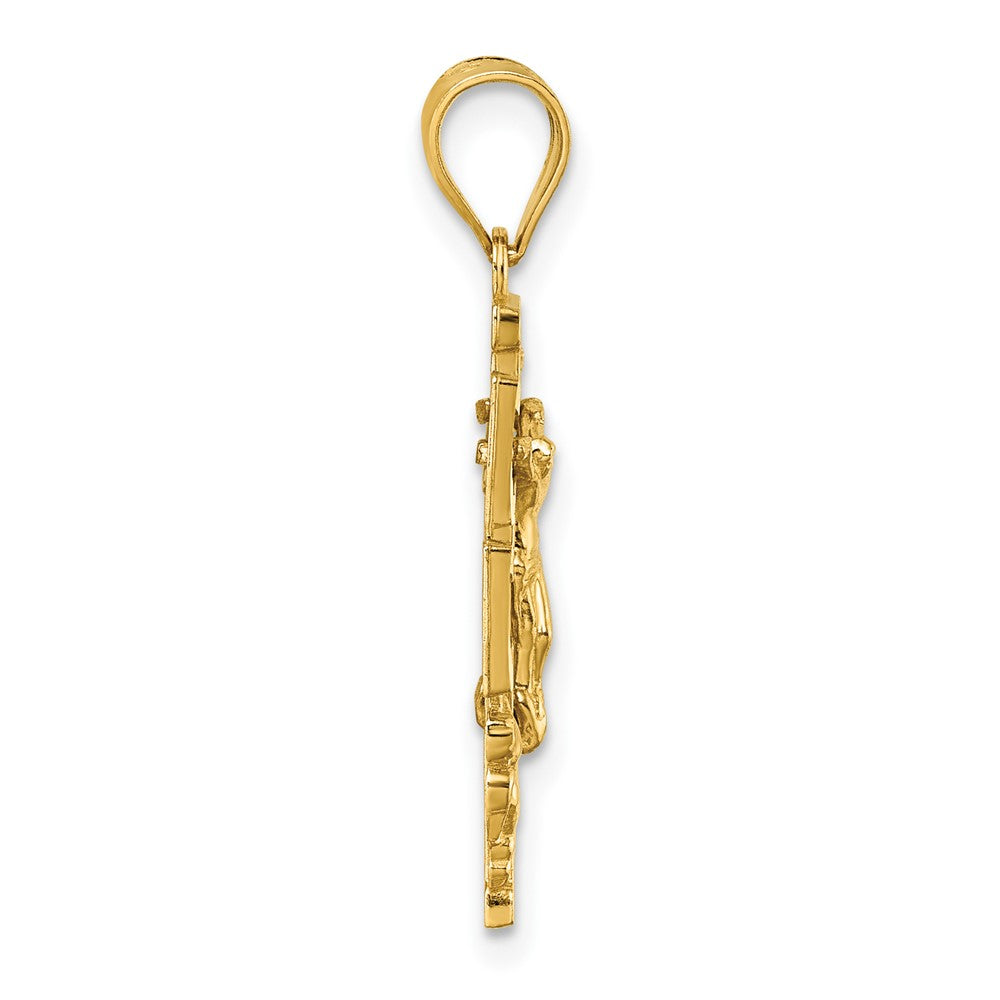 Polished and Textured Cara Vaca Crucifix Pendant - WBC