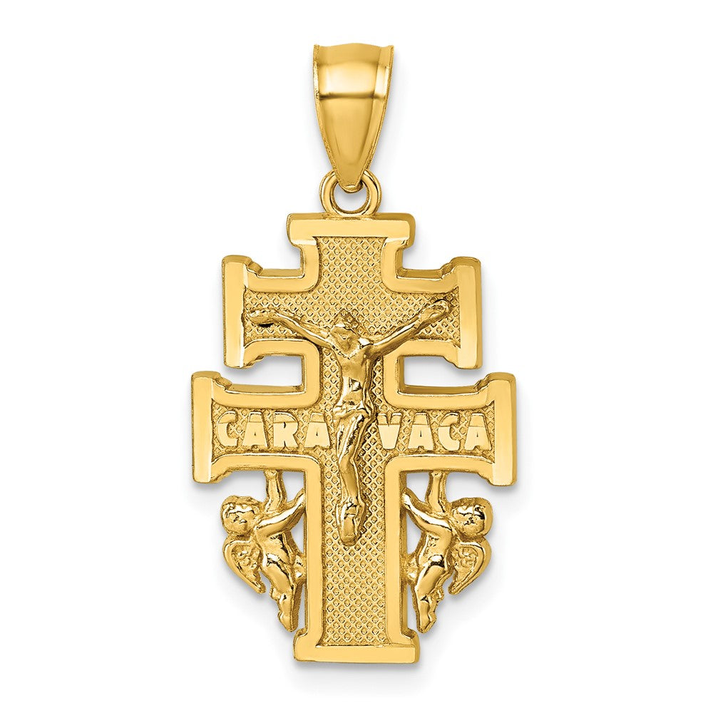 Polished and Textured Cara Vaca Crucifix Pendant - WBC