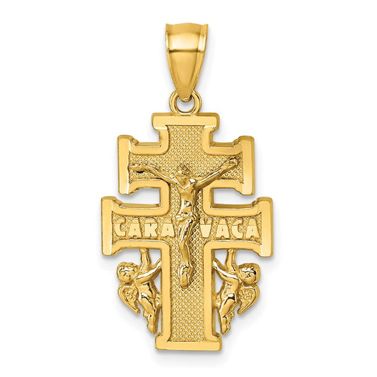 Polished and Textured Cara Vaca Crucifix Pendant - WBC