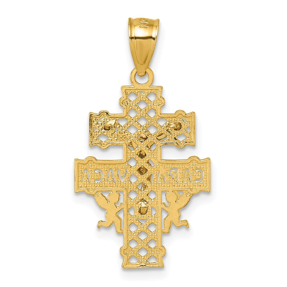 Polished Diamond-cut Cara Vaca Crucifix Pendant - WBC
