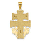 Polished and Textured Cara Vaca Crucifix Pendant - WBC