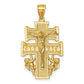 Polished and Textured Cara Vaca Crucifix Pendant - WBC