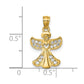 Polished CZ Angel with Open Heart Pendant - WBC