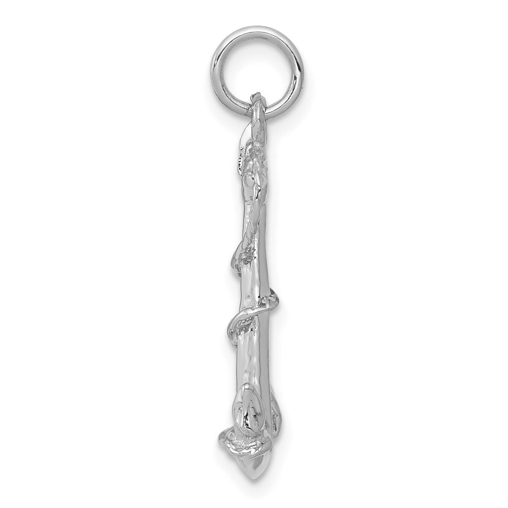 Solid Polished 3-D Anchor with Rope Charm - WBC
