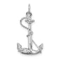 Solid Polished 3-D Anchor with Rope Charm - WBC