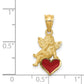 Red Enameled Angel on Heart Pendant - WBC