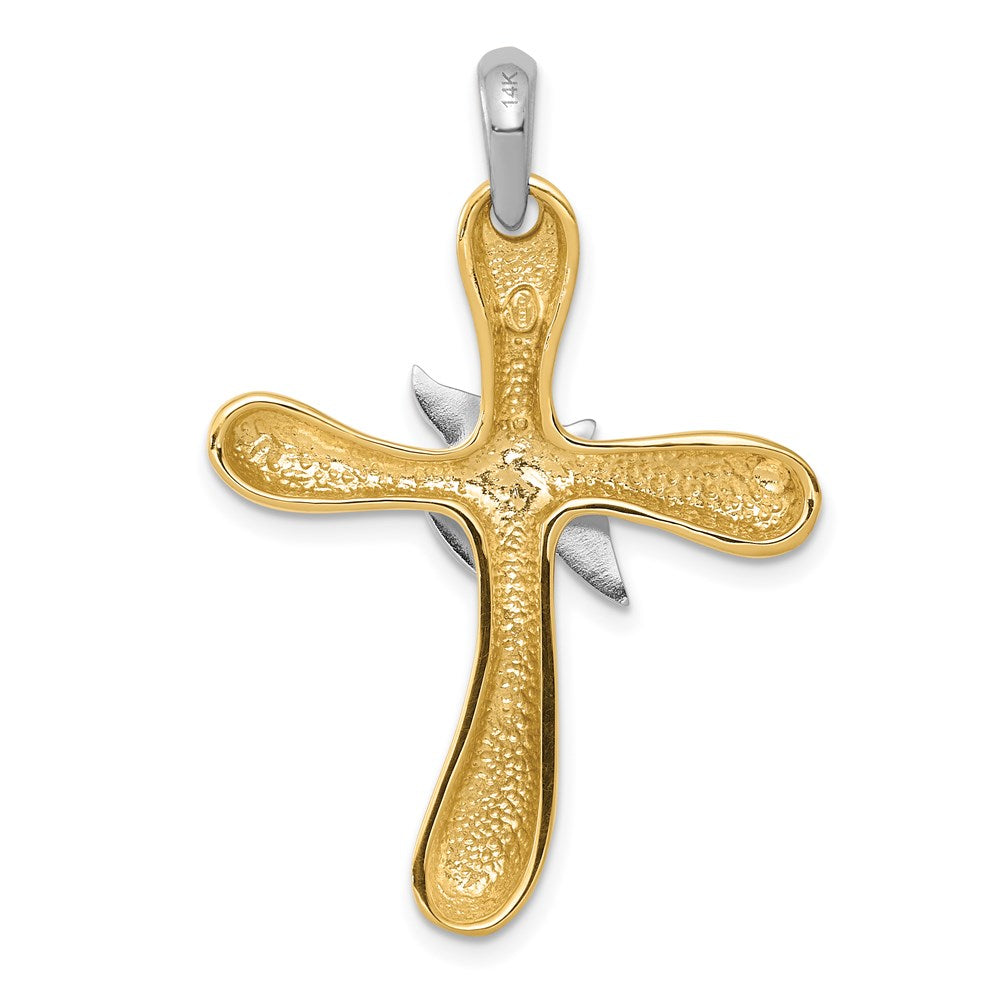 Two-tone Dove Cross Pendant - WBC