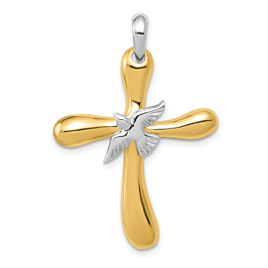 Two-tone Dove Cross Pendant - WBC