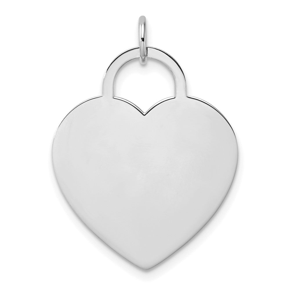 Polished Engravable Heart Disc Pendant - WBC