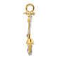 Two-tone 3-D Large Anchor with Entwined Rope Accent Pendant - WBC