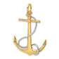 Two-tone 3-D Large Anchor with Entwined Rope Accent Pendant - WBC