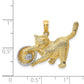 and Rhodium Cat Playing with Yarn In Basket Charm - WBC