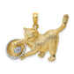 and Rhodium Cat Playing with Yarn In Basket Charm - WBC