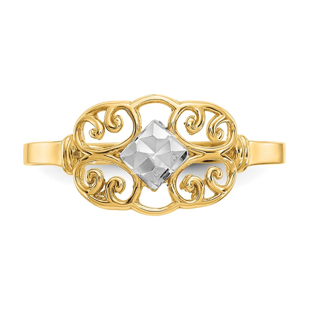 and Rhodium Filigree Ring - WBC