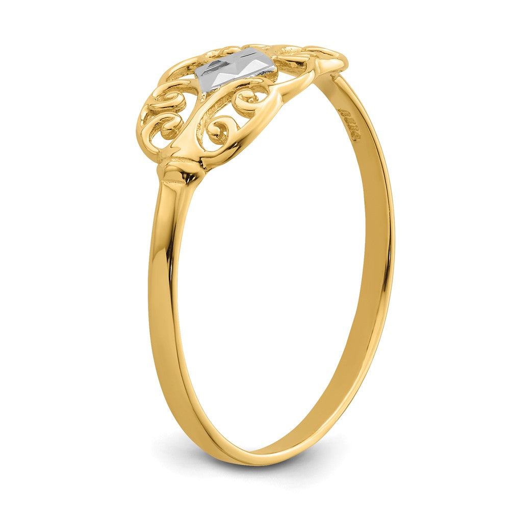 and Rhodium Filigree Ring - WBC