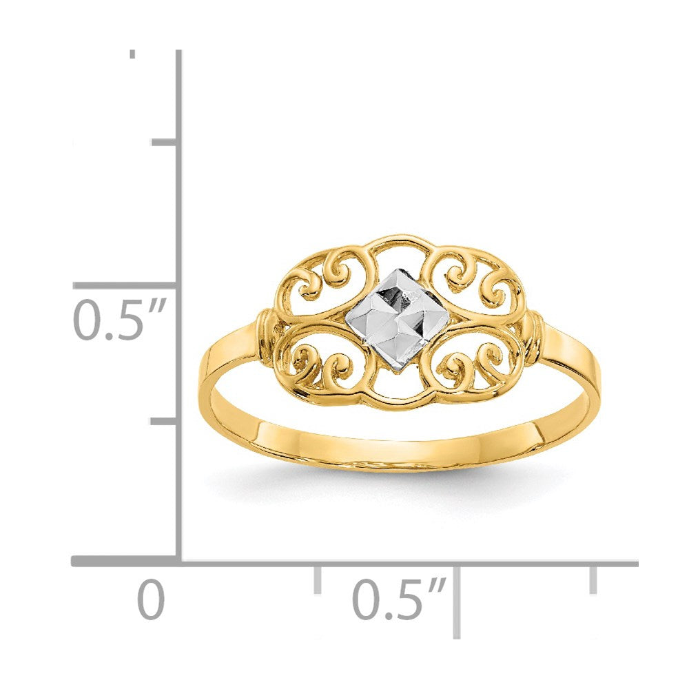 and Rhodium Filigree Ring - WBC
